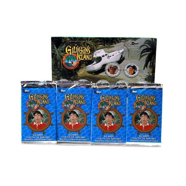 4 packs of Gilligan's Island Trading Cards by Dart The Skipper Mary Ann The Professor Ginger Thurston Howell