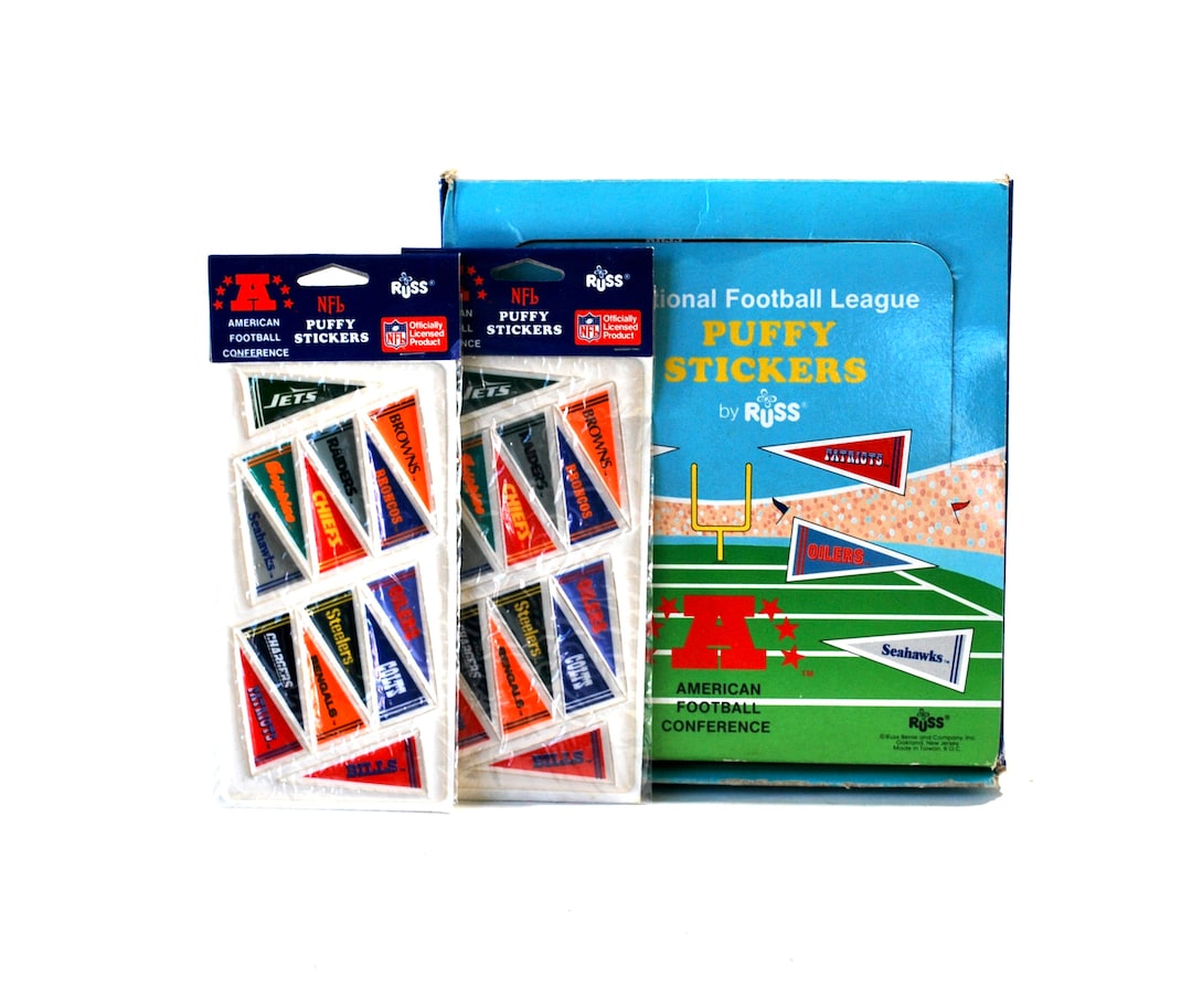 2 Packs of NFL Puffy Stickers by Russ Old Stock Football Pennant - Etsy