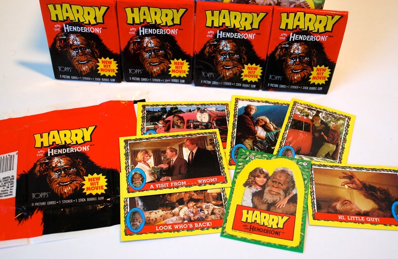 4 packs of Harry And The Hendersons Trading Cards by Topps 1987 image 4