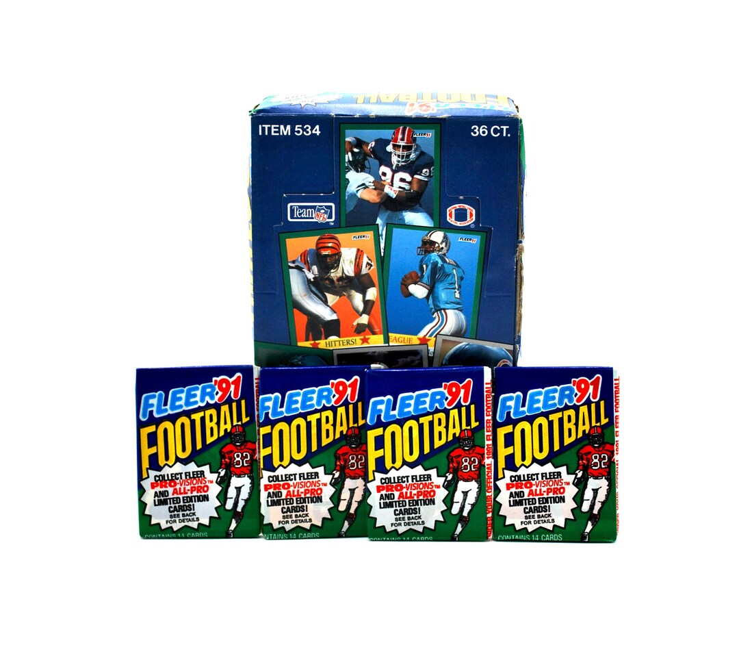 4 Packs 1991 Fleer Football Trading Cards Look for Pro-visions