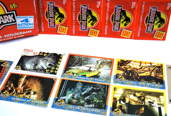 Jurassic Park Topps Movie Cards Stickers Holograms 36 Packs