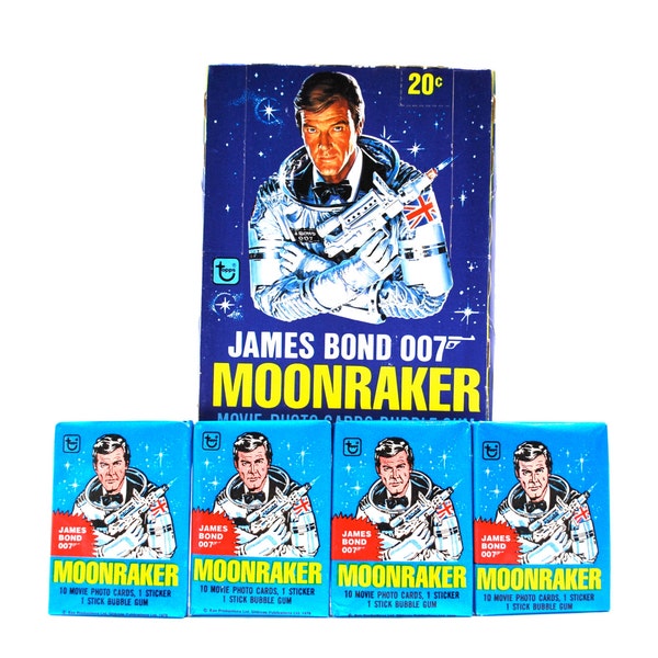 4 James Bond 007 Moonraker Photocard & Sticker Packs