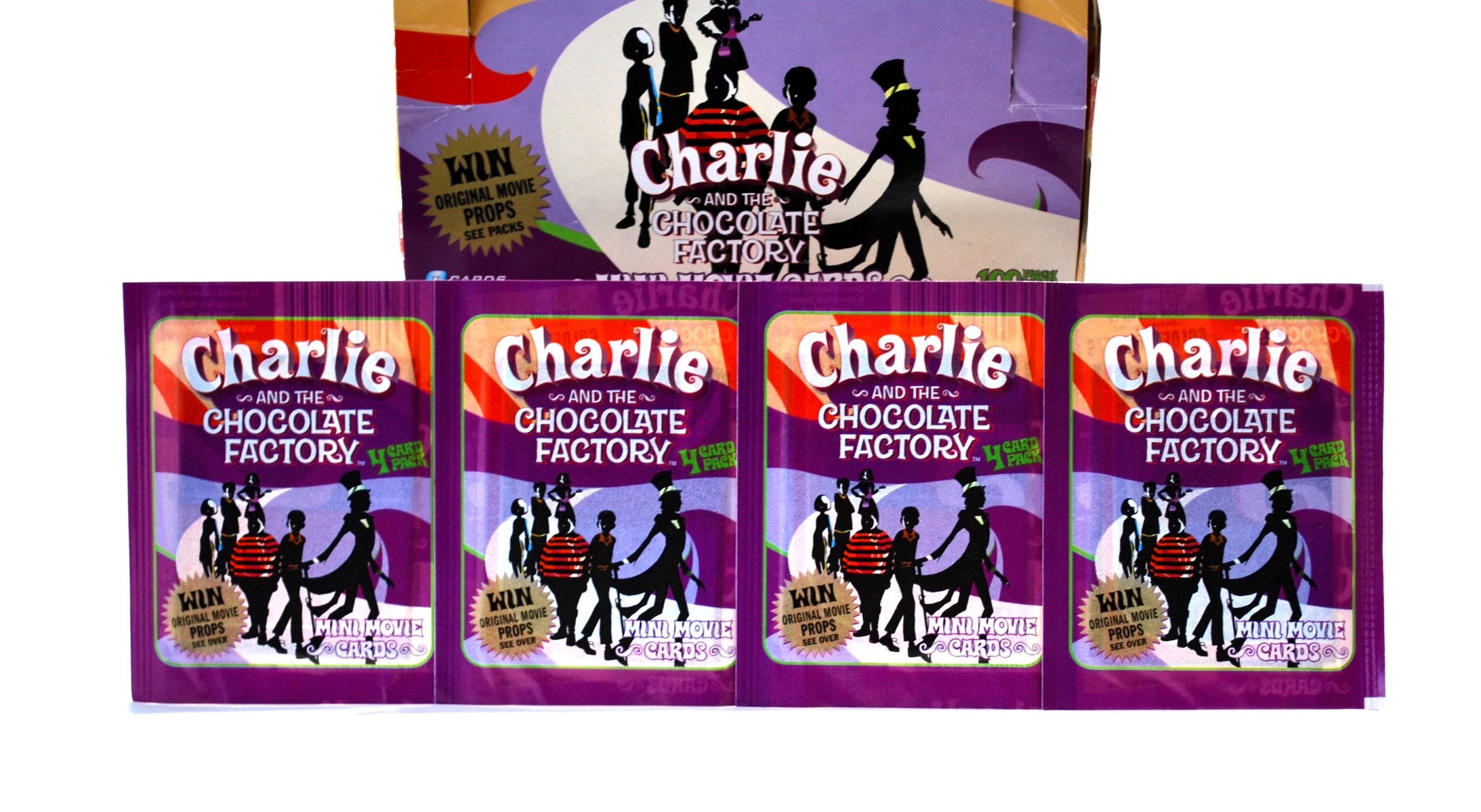チャーリーとチョコレート工場のミニトレーディングカード 4パック