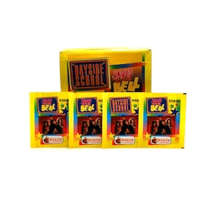 4 pacotes salvos por The Bell Bayside School Stickers Merlin 1993 Screech, Zack, Kelly, Jessie, Slater e Lisa