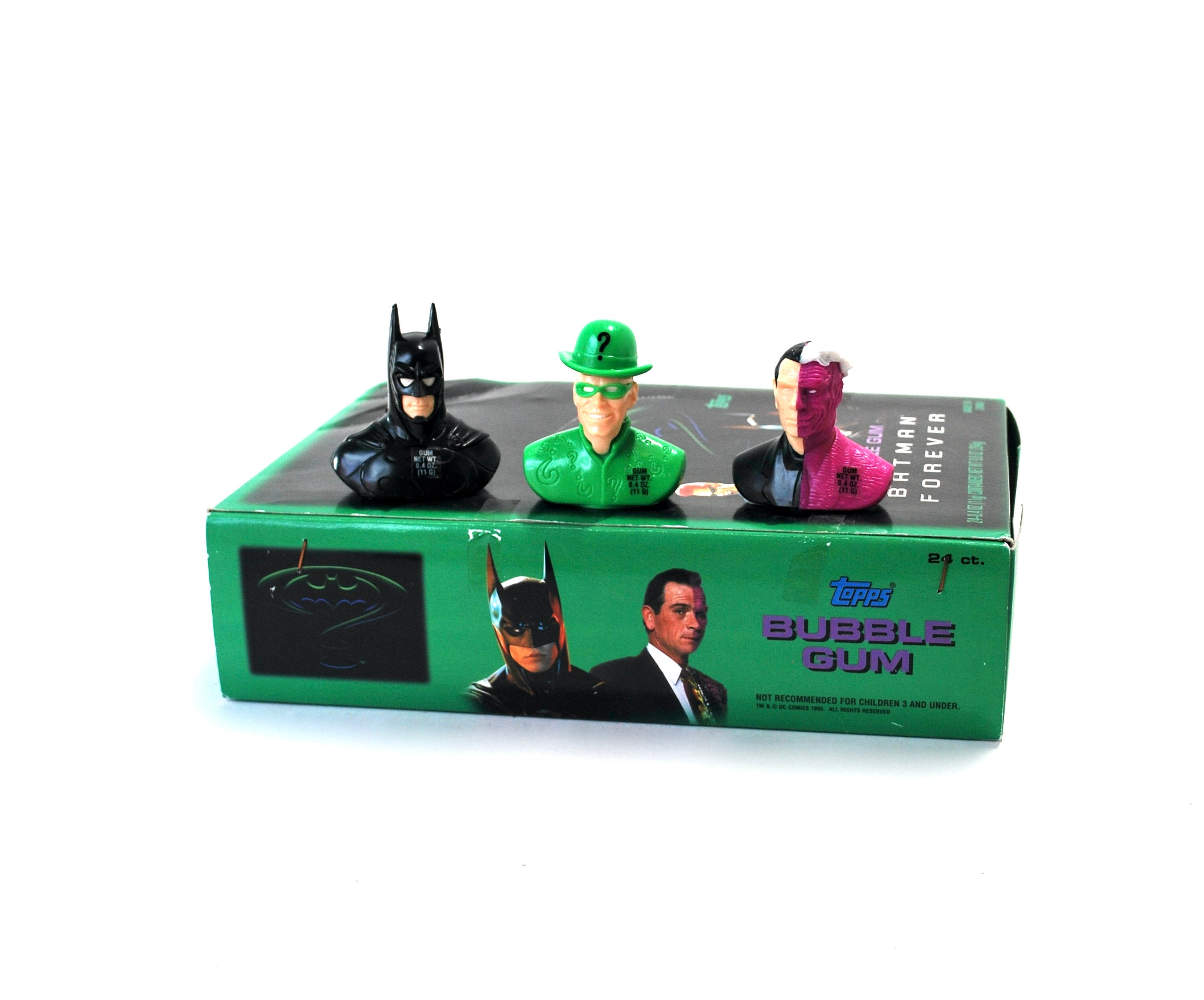 Batman Forever Candy Container Set Batman, Riddler, & Two Face Old 