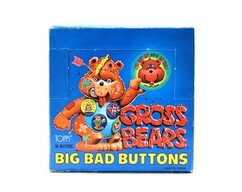 3 Gross Bears Big Bad Buttons by Topps 1985  GPK Care Bears