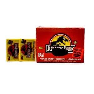 2 packs Jurassic Park Movie Cards Series 2 Topps 1992 Velociraptor Dinosaurs