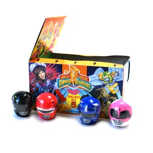 Mighty Morphin Power Rangers Candy Helmets & Collectible Figures by Topps 1995 Set of 4