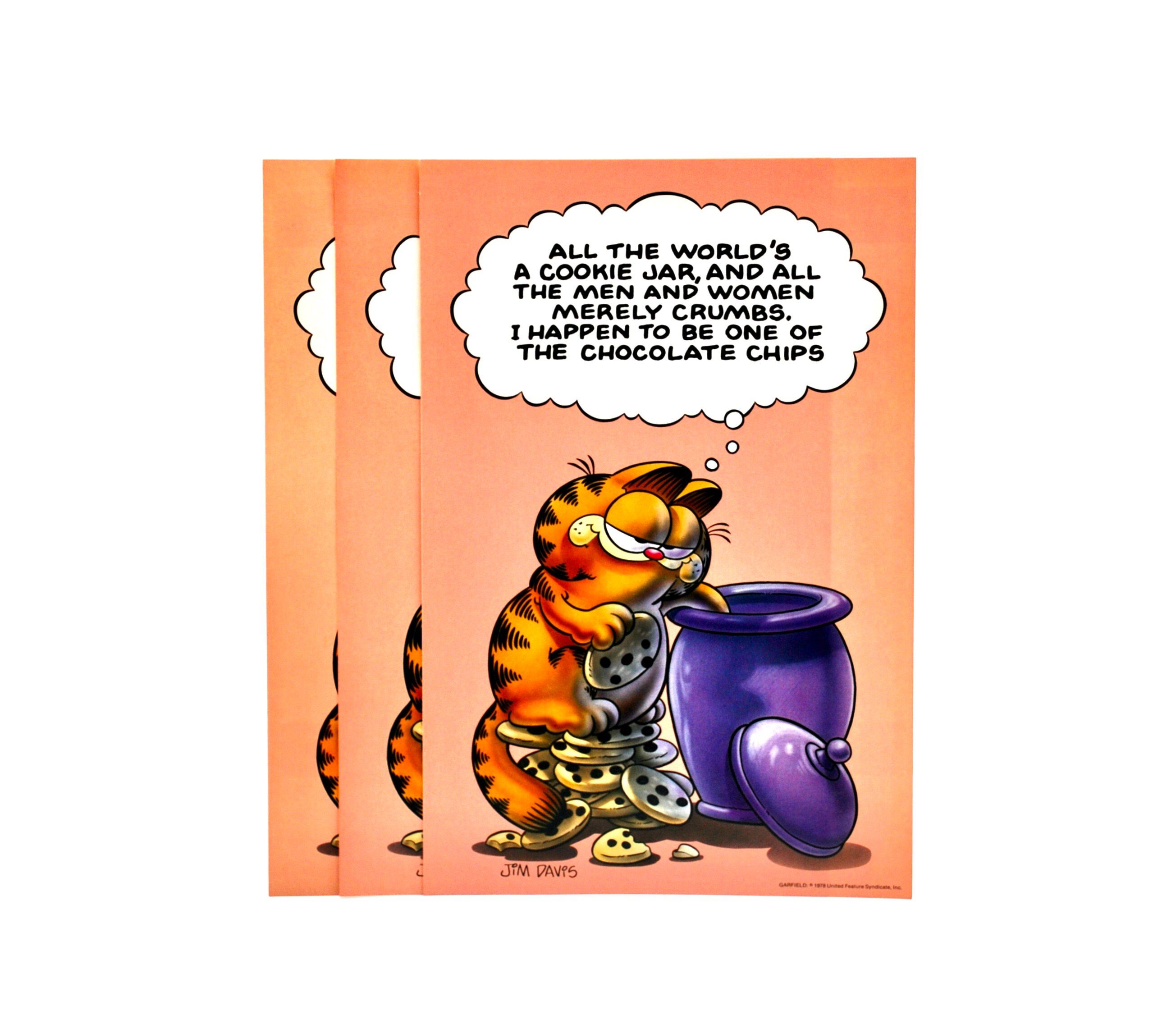 Garfield Poster All the World's a Cookie Jar Old Stock Measures