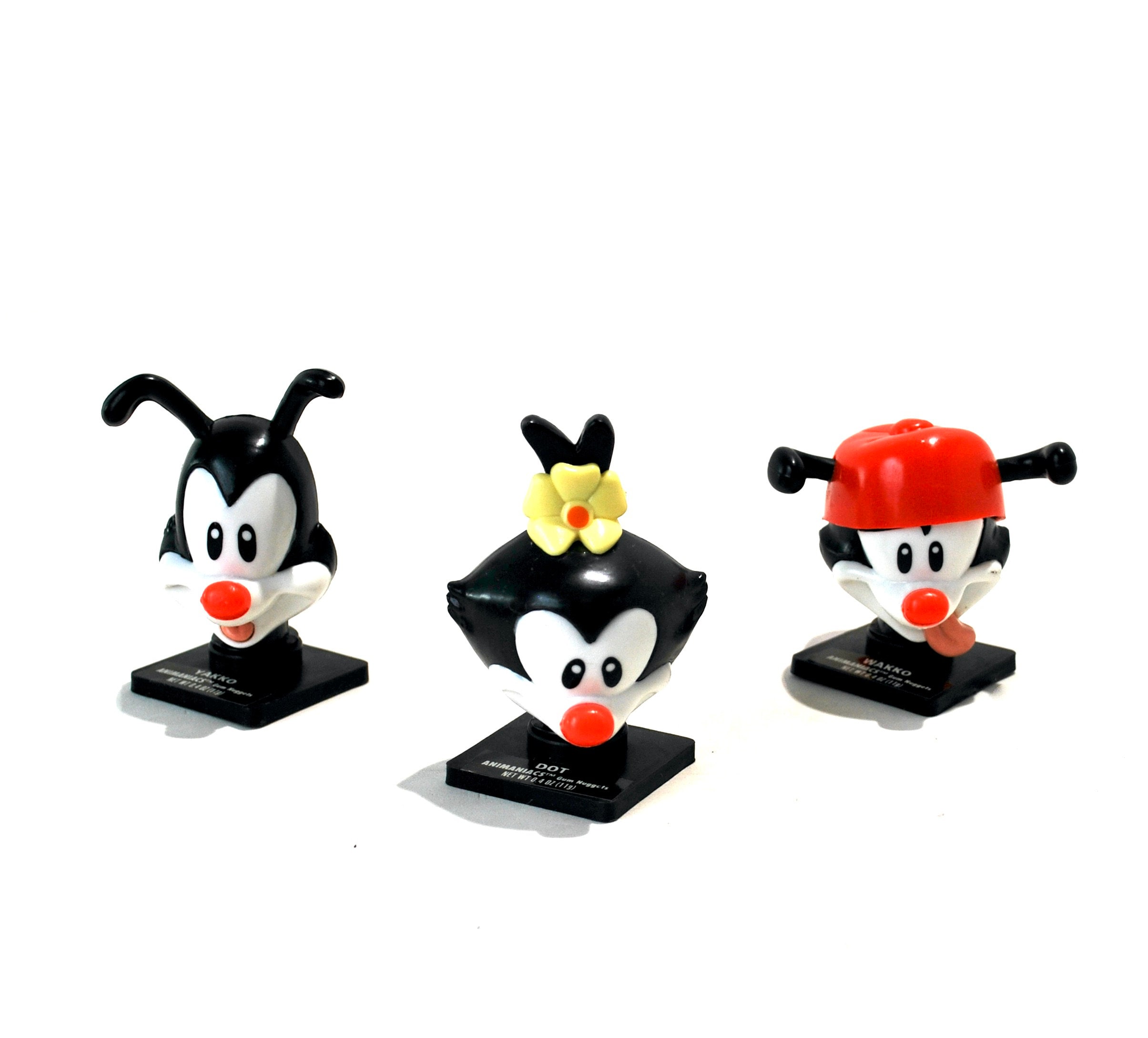 Animaniacs Candy Container Set Yakko, Wakko, & Dot Set of 3 Old