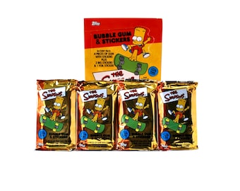 4 packs of Simpsons Stickers by Topps Homer, Bart, Lisa, & Marge