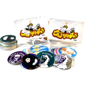 4 Slammin Pog Packs 40 Assorted Pogs Some Foil Perfectly 90&#39;s