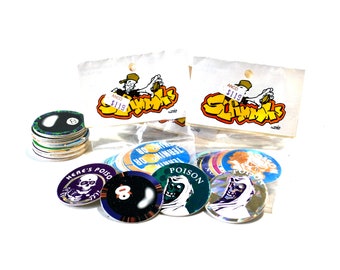 4 Slammin Pog Packs 40 Assorted Pogs Some Foil Perfectly 90&#39;s