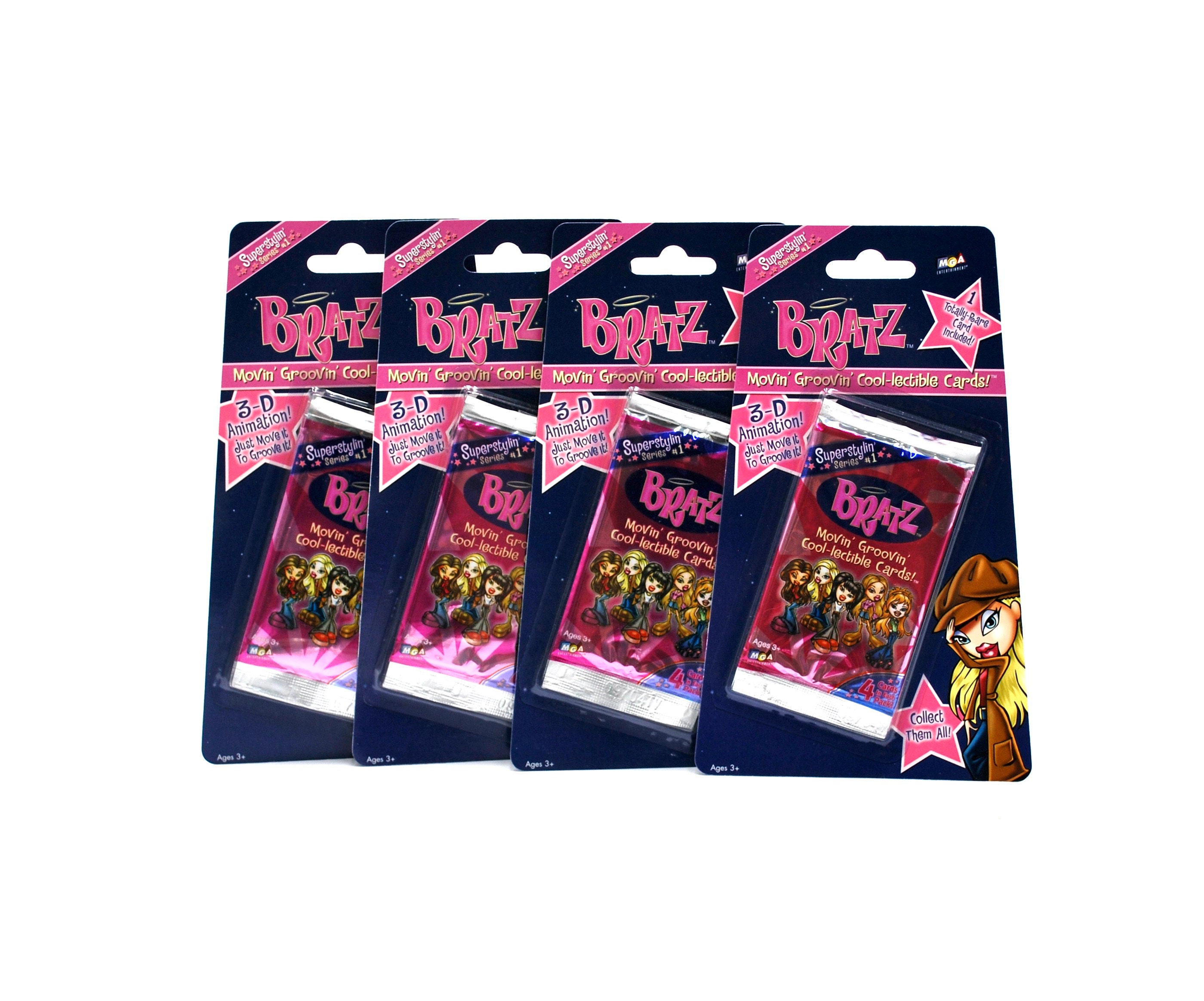 4 Packs of Bratz Cards Movin Groovin Cool-lectible Cards MGA