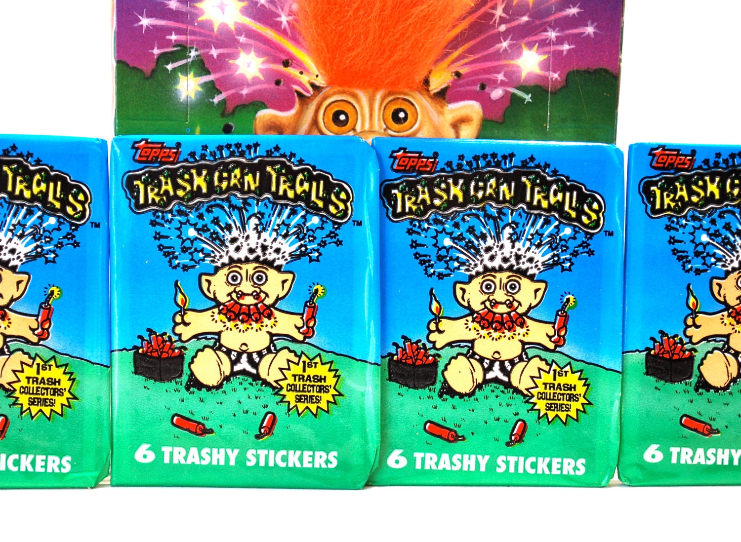 4 Trash Can Trolls Sticker Packs by Topps Etsy