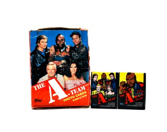 2 paquetes de tarjetas coleccionables y calcomanías del Equipo A de Topps 1983 Mr T