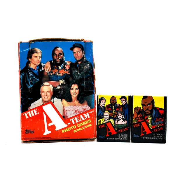 2 packs A-Team Trading Cards & Stickers by Topps 1983 Mr T