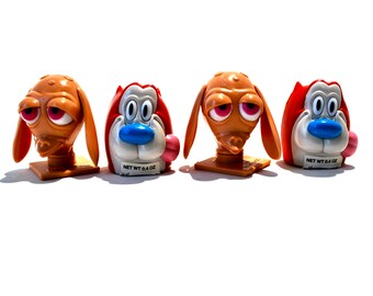 Ren & Stimpy Bubble Gum Candy Containers Nickelodean 1993