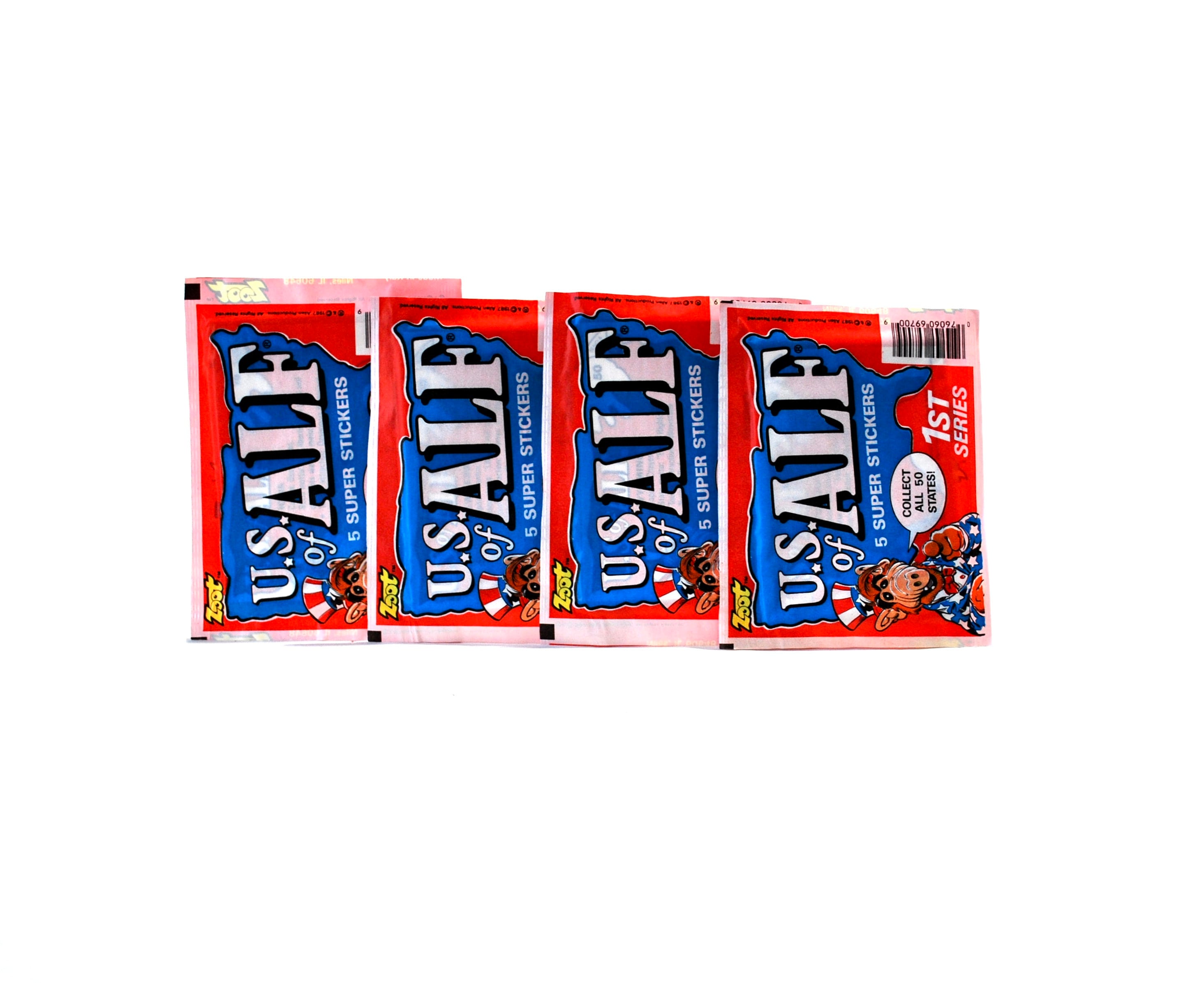 4 Packs Alf Super Stickers U.S. of Alf by Zoot United States