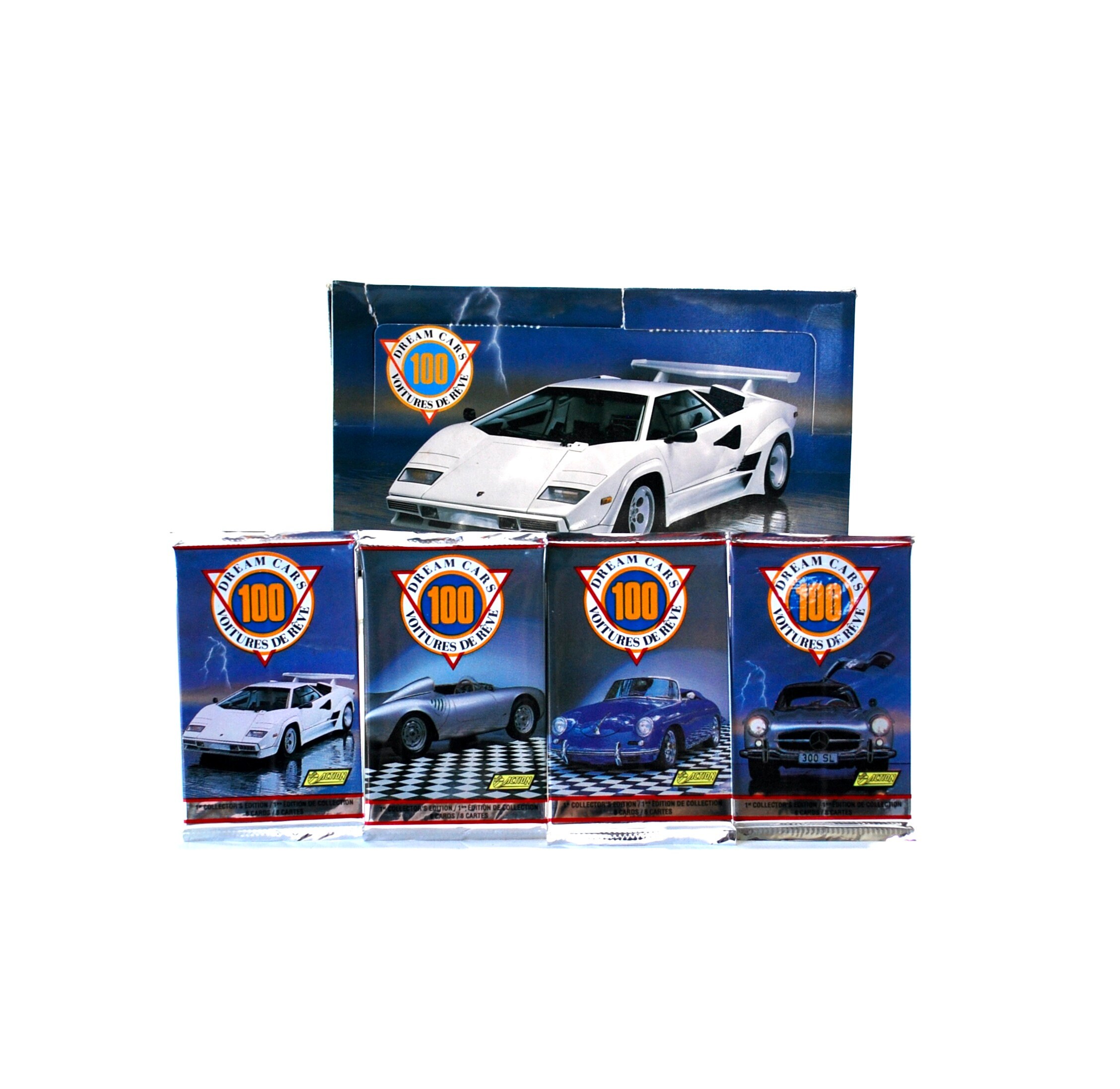 4 Packs of 100 Dream Cars Trading Cards Collector's Series 1