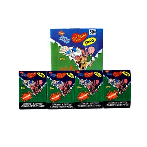 4 packs Nicktoons Activity Cards and Stickers by Topps Ren & Stimpy, Rugrats, and More