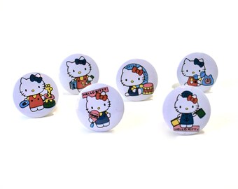 Vintage Hello Kitty Button Collection Set of 6 Old Stock - Etsy