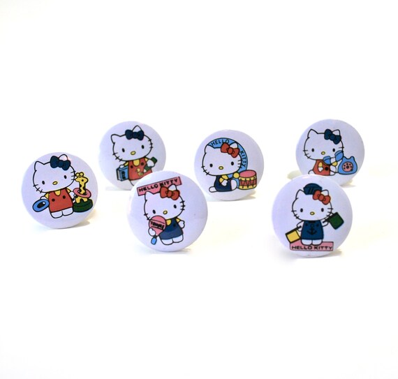 Vintage Hello Kitty Button Collection Set of 6 Old Stock - Etsy