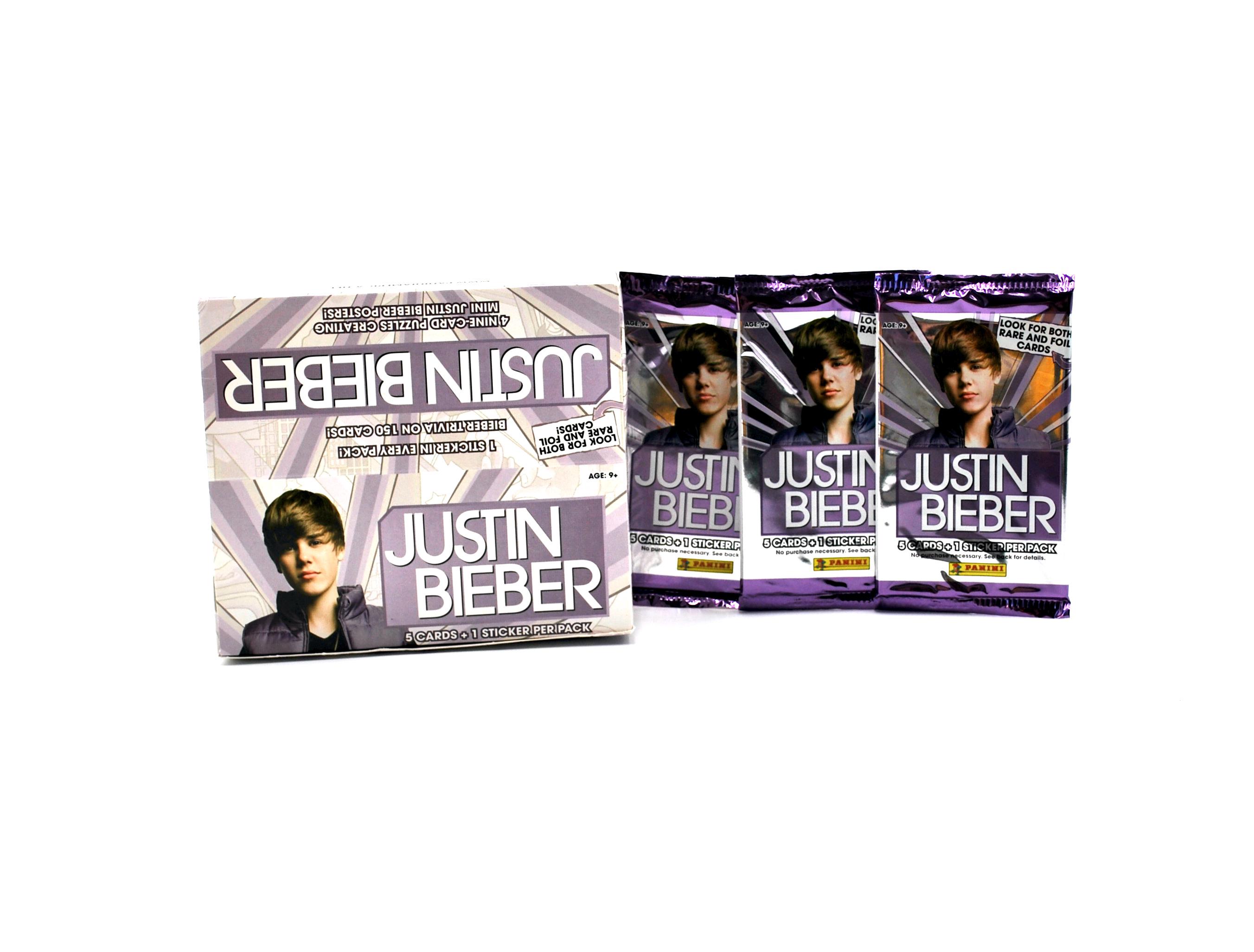 3 Packs Justin Bieber Trading Cards by Panini Look for Drake