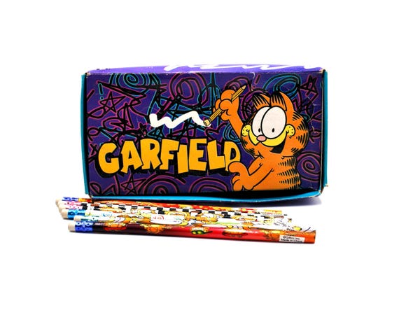 Garfield Pencils Old Stock 6 Different Designs & Odie - Etsy