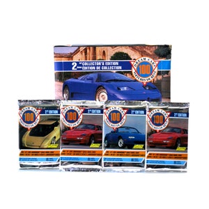 4 Packungen mit 100 Dream Cars Sammelkarten Sammler Serie 2 Vintage Karten Super Cars