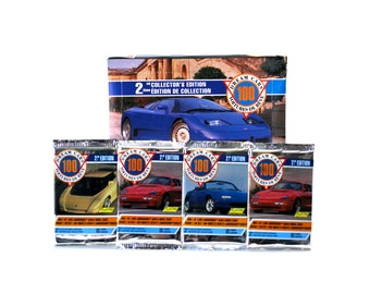 4 packs of 100 Dream Cars Trading Cards Collector's Series 2 Vintage Cards Super Cars