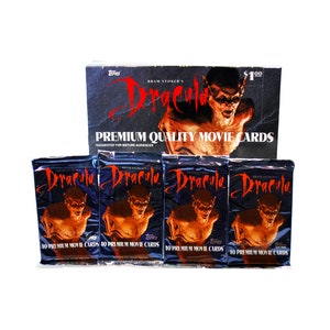 4 paquetes de cartas coleccionables de Drácula de Topps Bram Stoker Vampires 1992