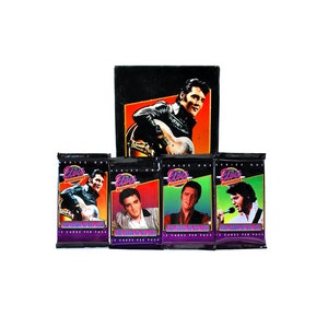 4 pacotes de cartas colecionáveis da coleção Elvis 1992 Série 1