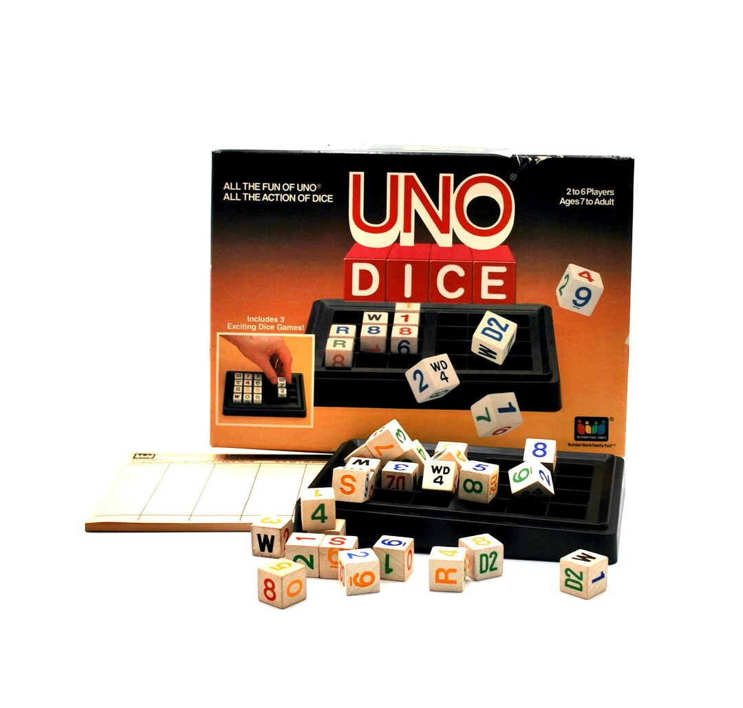 UNO Dice International Games Complete 1987 Etsy