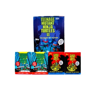 4 pacotes de cartas e adesivos Teenage Mutant Ninja Turtle da Topps Secret of the Ooze