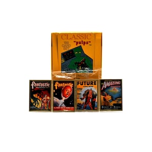 4-pack klassieke pulpruilkaarten Sperry 1992 Amazing Stories, Future Science Fiction en Fantastic Adventures