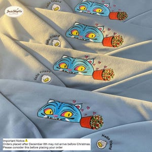 Kpop Demon Hunters Tiger Embroidered Sweatshirt, Cute Derpy Tiger Hoodie, Huntrix Demon Hunter Pullover, Kpop Fan Gift