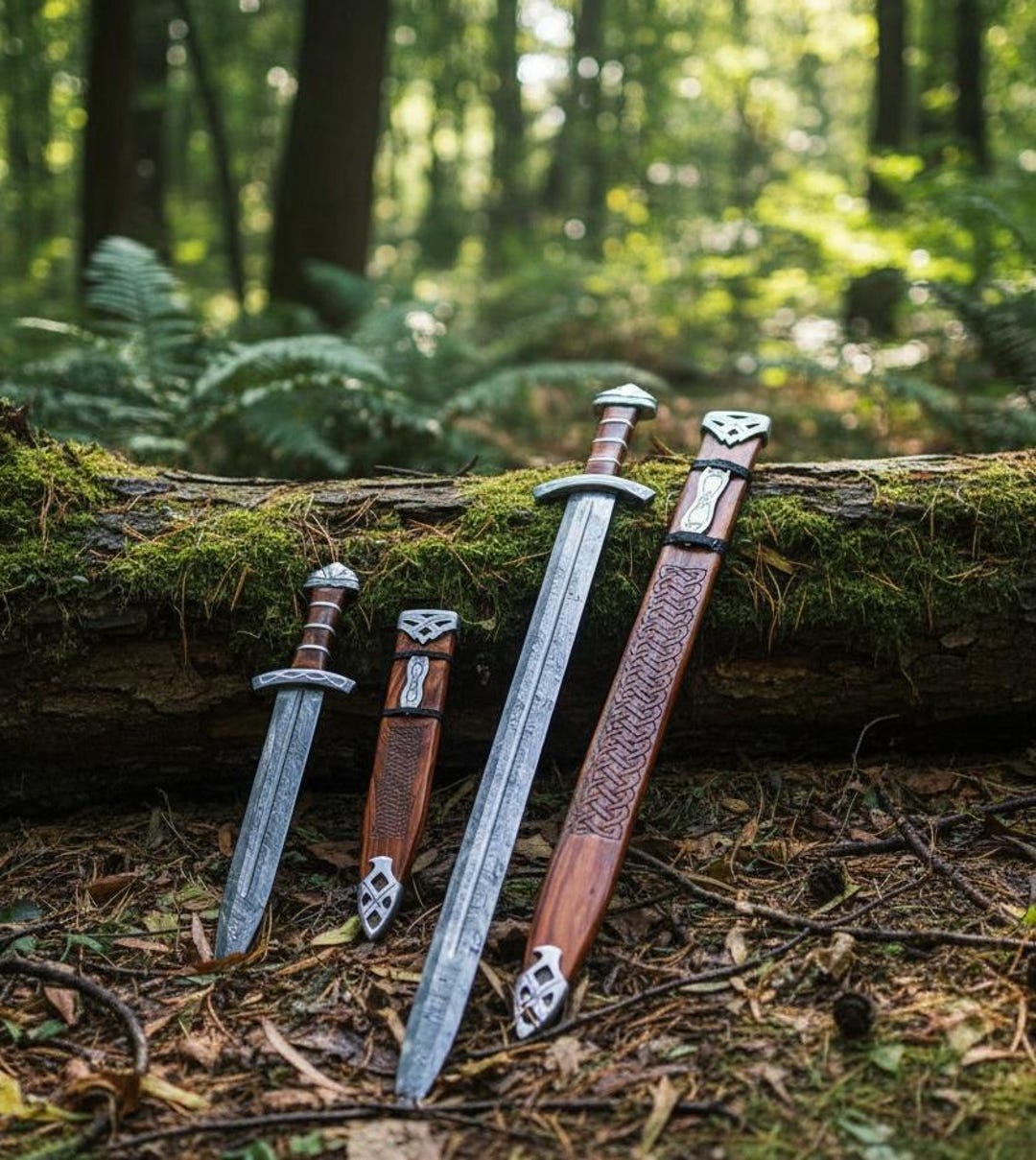 Viking Ritual Sword Handmade Damascus Steel Viking Sword Pair: Norse Ragnar Replica - Etsy