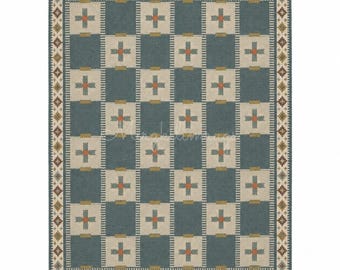 Handwoven Kilim Area Rug, Boho Geometric Flat Weave Rug, Vintage Tribal Southwestern Home Decor