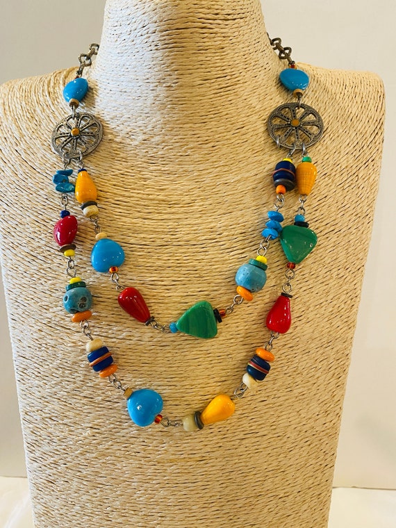 Vintage Moroccan Berber Beaded Layered Necklace