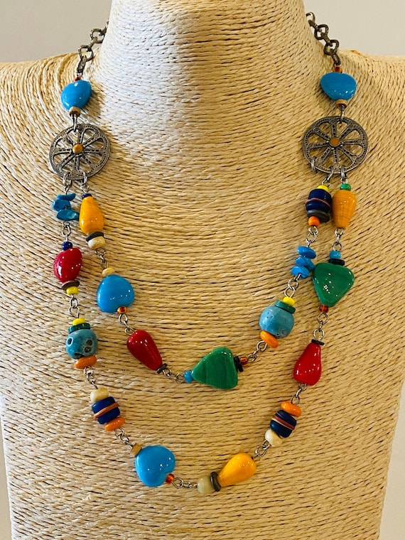 Vintage Layered Beaded Necklace