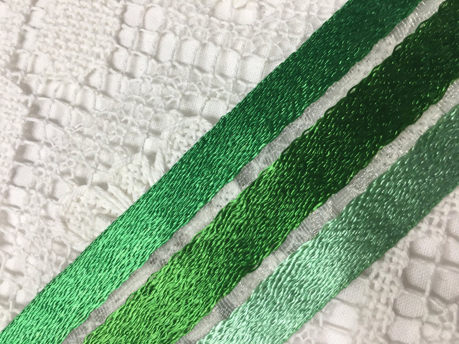 VINTAGE SILK Ribbon in Green Etsy