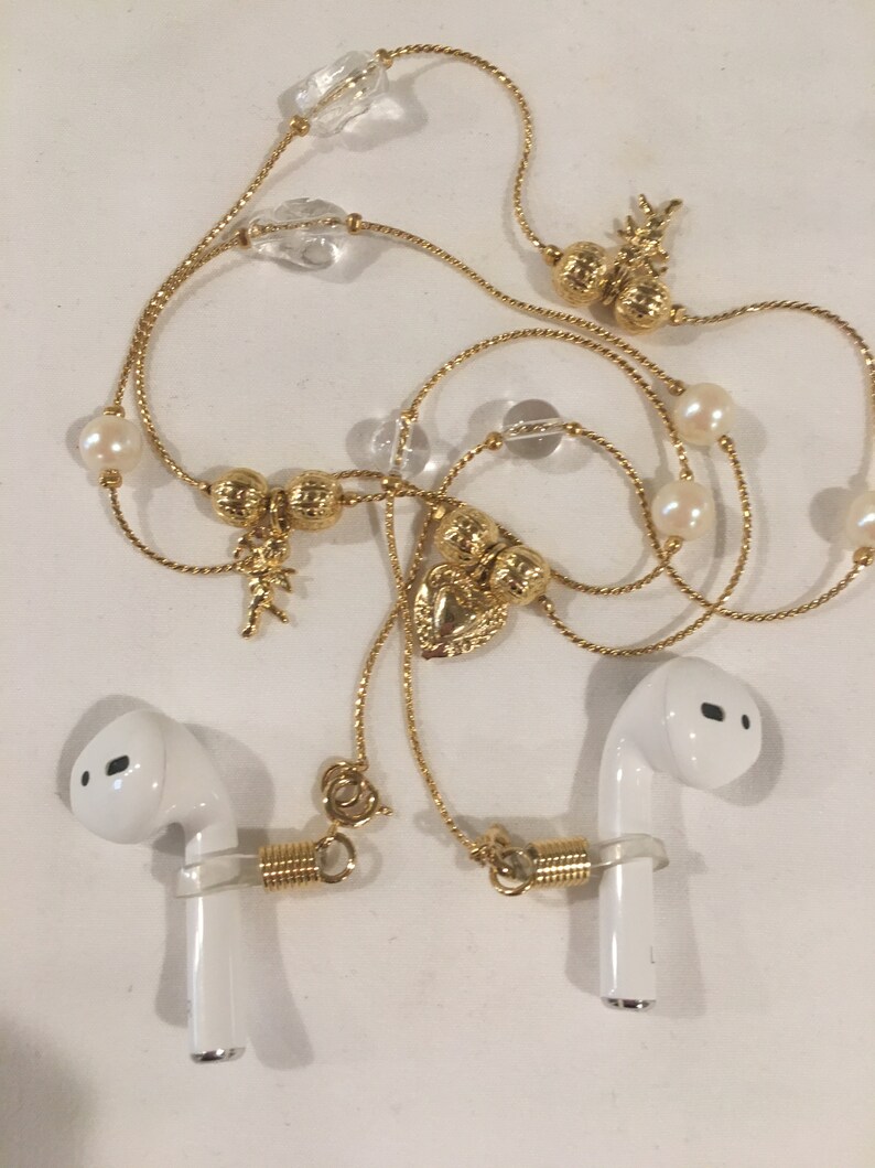 BEADED GOLD AirPod Chain HOLDER Etsy