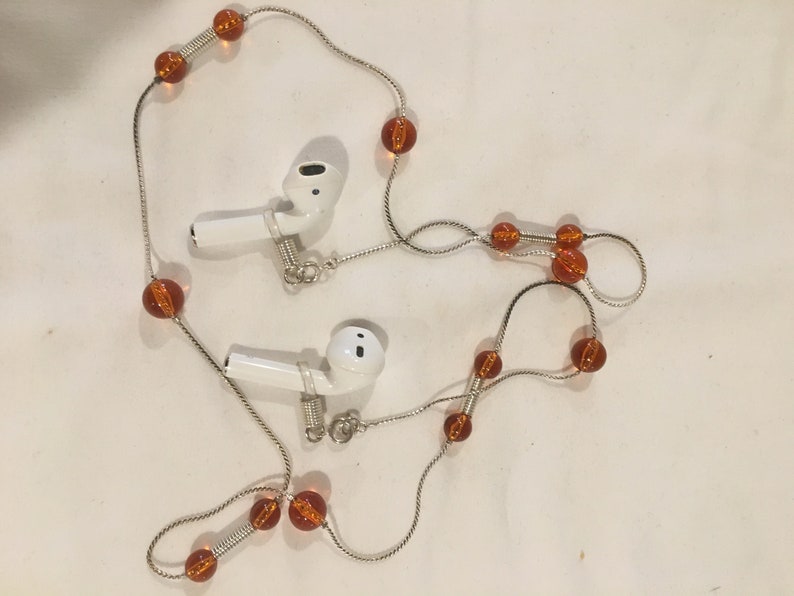 BEADED SILVER Airpod Chain HOLDER Etsy