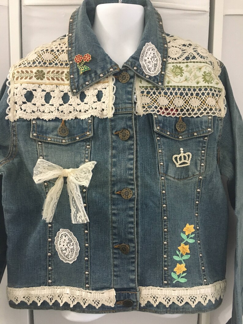 Decorated Girls' Denim Jeans Jacket Size 12 | Etsy