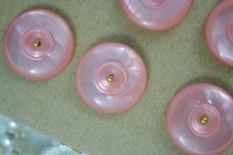 Vintage Pink Shell Buttons Shabby Chic Square 8 Pc | Etsy