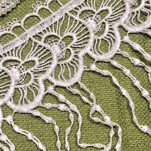 WHITE VINTAGE LACE made in Italy Great for Brides image 3