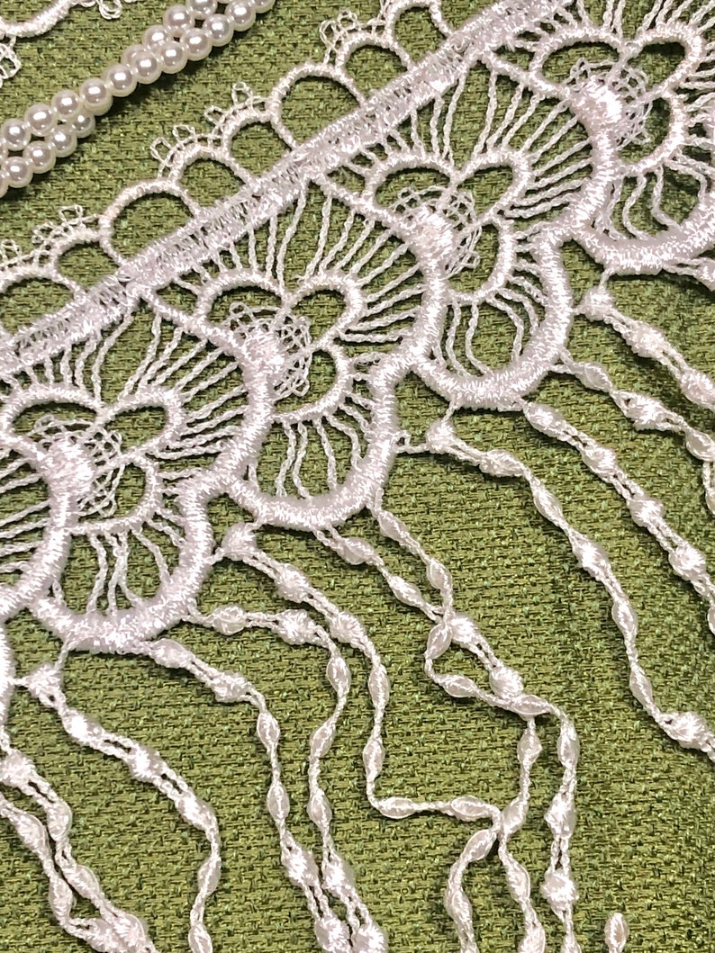 WHITE VINTAGE LACE made in Italy Great for Brides image 3