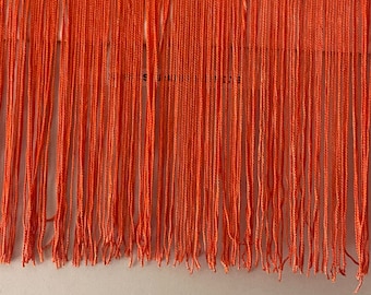 8" ORANGE  FRINGE Ribbon Trim - great for HALLOWEEN Decoration