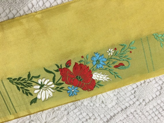 VINTAGE SILK EMBROIDERED Ribbon . - image 4